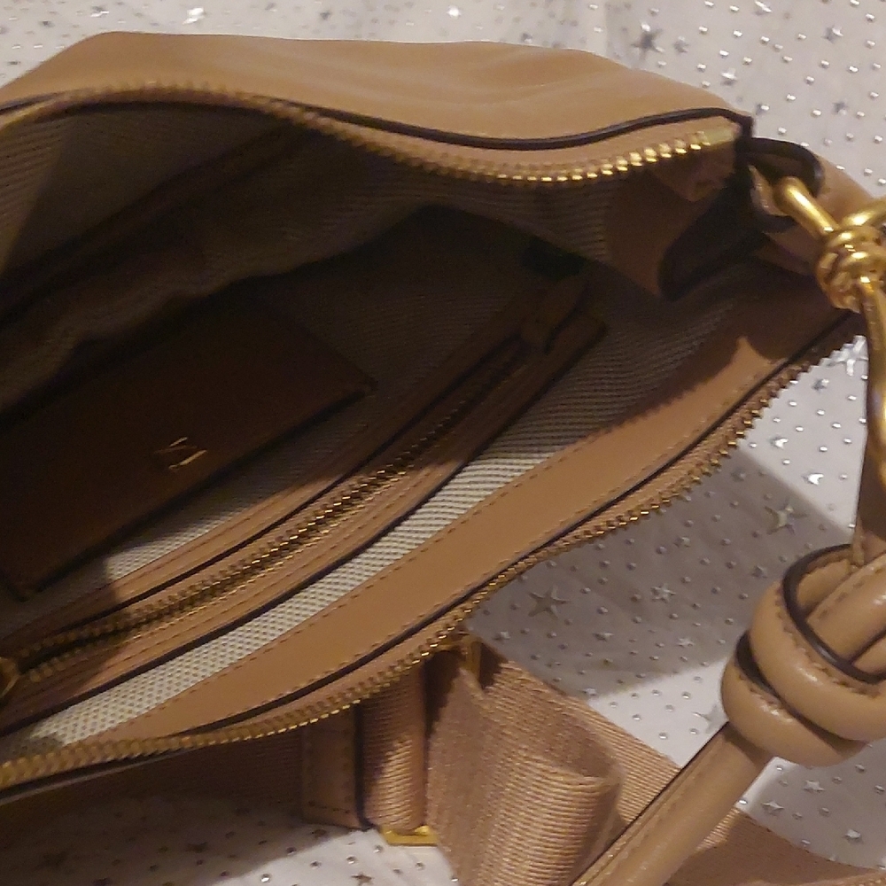 Donna Karan Roslyn Small Leather Hobo Bag - Fawn - Picture 8 of 10
